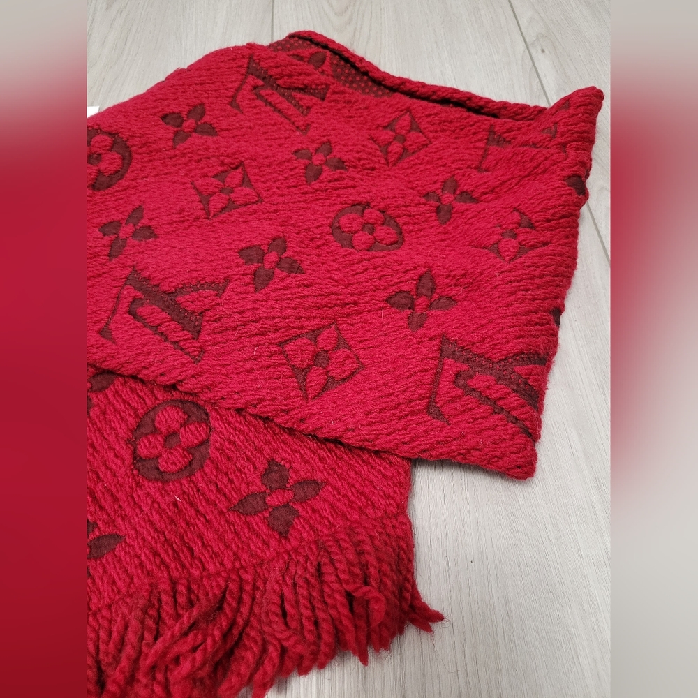 Louis Vuitton logomania scarf in wool & silk - Picture 3 of 6